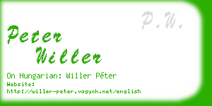 peter willer business card
